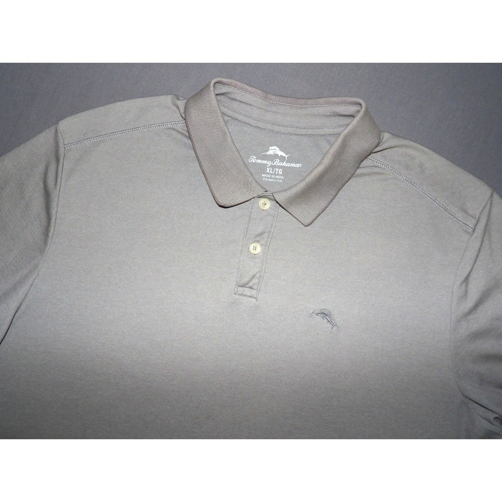 Tommy Bahama Short Sleeved Performance Gray Marlin Logo Polo Golf Shirt Men's XL